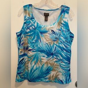 Used Additions by Chico’s blue printed sleeveless blouse.